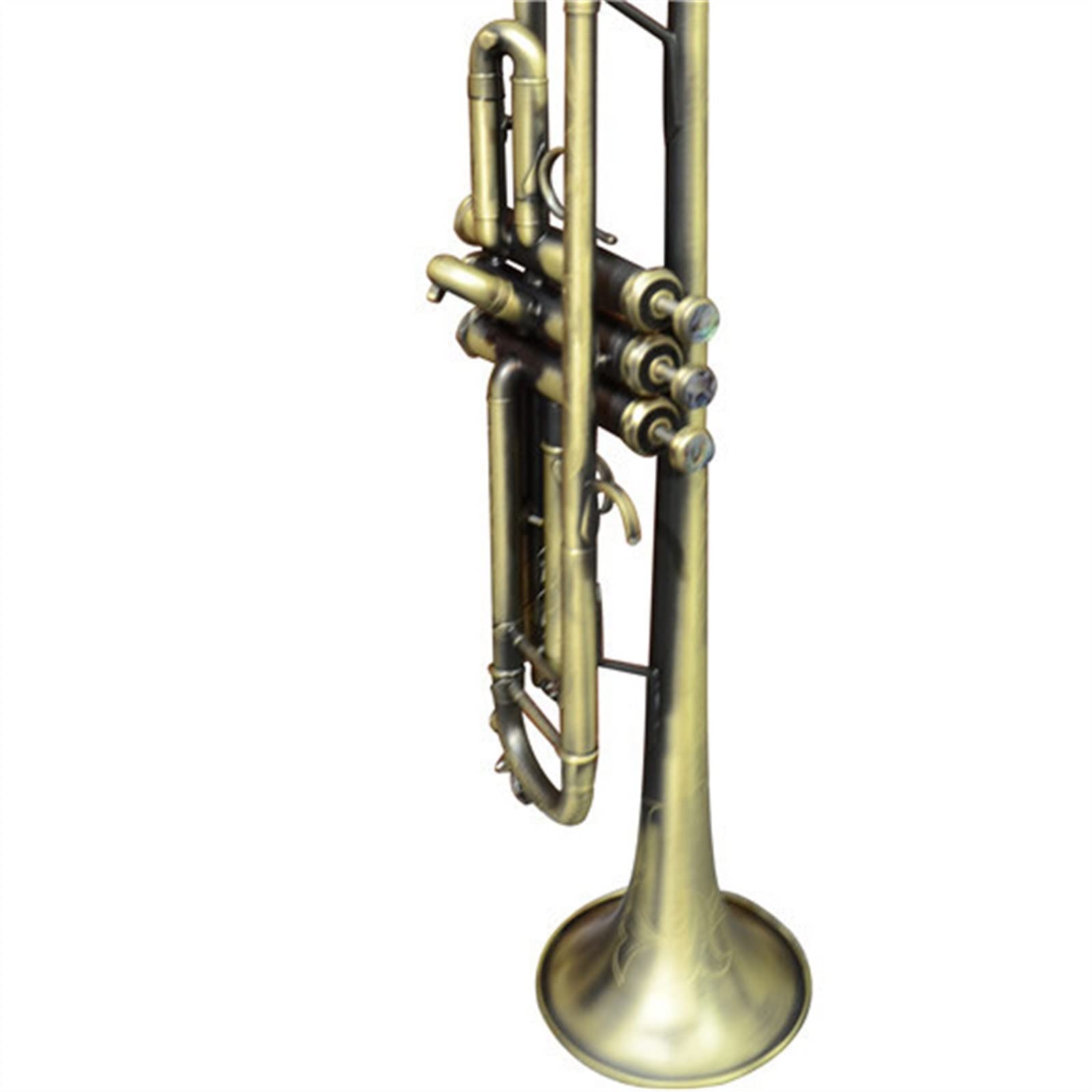 Instrumento De Trompeta BB Profesional, Cuerpo De Latón Vintage, Llave Dorada, Trompeta Estándar De Pistón De Estudiantes Trompeta