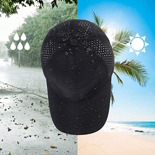 Image of Quick Dry Baseball Cap Curved Brim Mesh Snapback Hat for Men Women