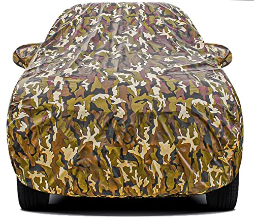 PROTEGO All Weather Protection Car Cover for Ford Ecosport 2012-2022 | Anti Dust, 100% Waterproof, Durable- Triple Stitched Elastic Grip with Mirror Pocket|(Military Jungle Print, Camouflage Design)