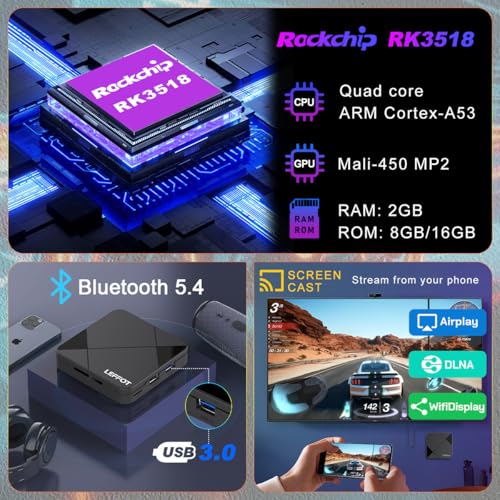 LEFFOT RK3518 4K Android 14 TV Box (2GB/16GB, WiFi 6, Voice Remote) — view 6