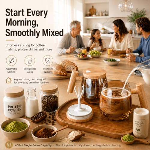 Mug Automezclador de Vidrio Borosilicato 400ml NeovaHome miniatura 4