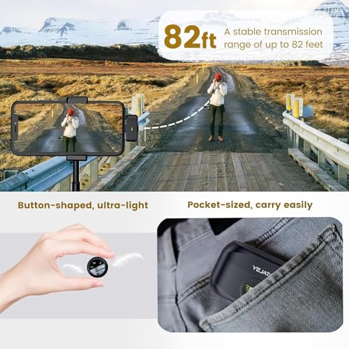 Image of coku CKMP152 Wireless Microphone for YouTube, Dual Wireless Mic for iPhone & Android, 40H Battery, Noise Reduction Lavalier Mic for Video Recording, Singing, Interviews, Vlogs