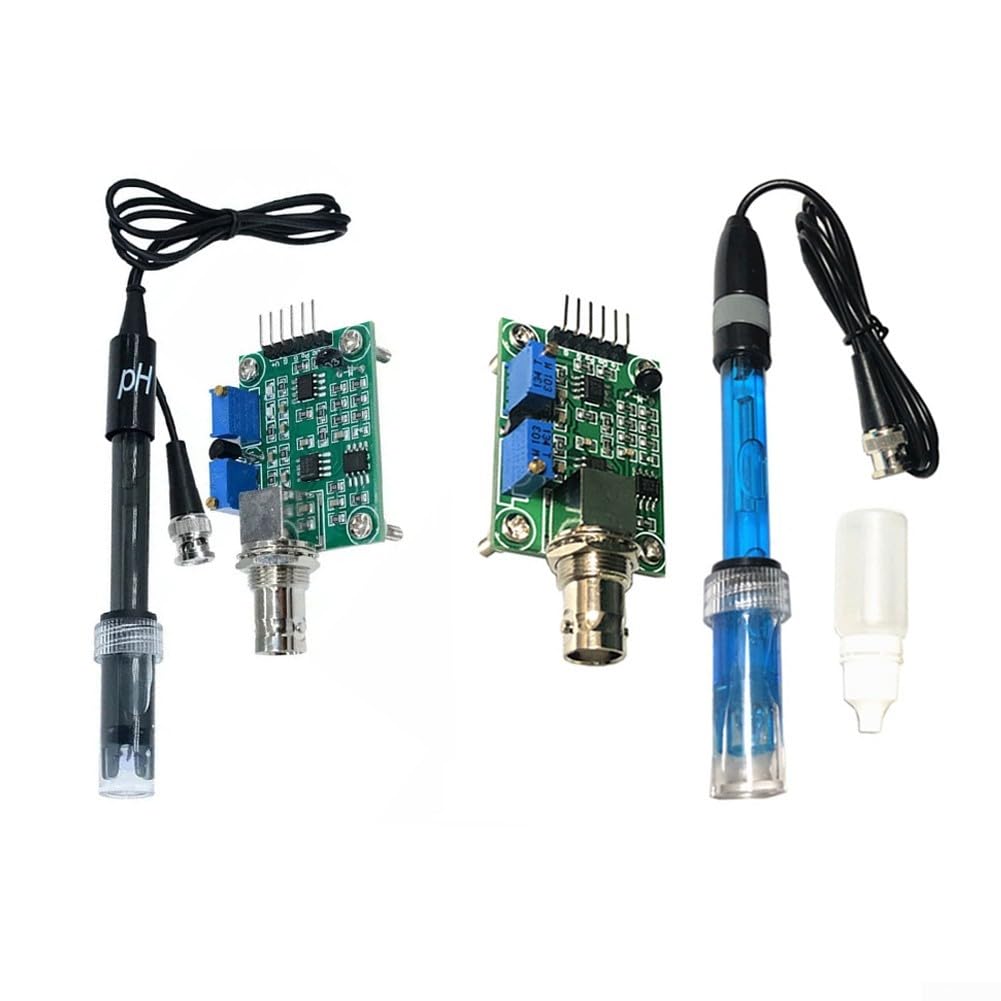 GLOBALHUT Flüssiger pH-Sensor für Arduino mit BNC-Elektrode für genaue Messungen (Modul + Schwarz)