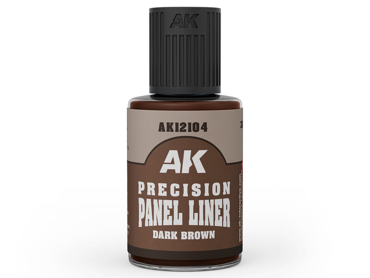 AK Weathering AK12104 Precision Panel Liner - Dark Brown (30ml) (Old PANELINER AK12022)