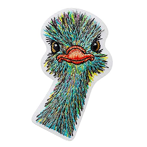 Mono Quick 08063 Strauß Kopf bunt Applikation, Flicken, Bügelbild, Patch Strauss