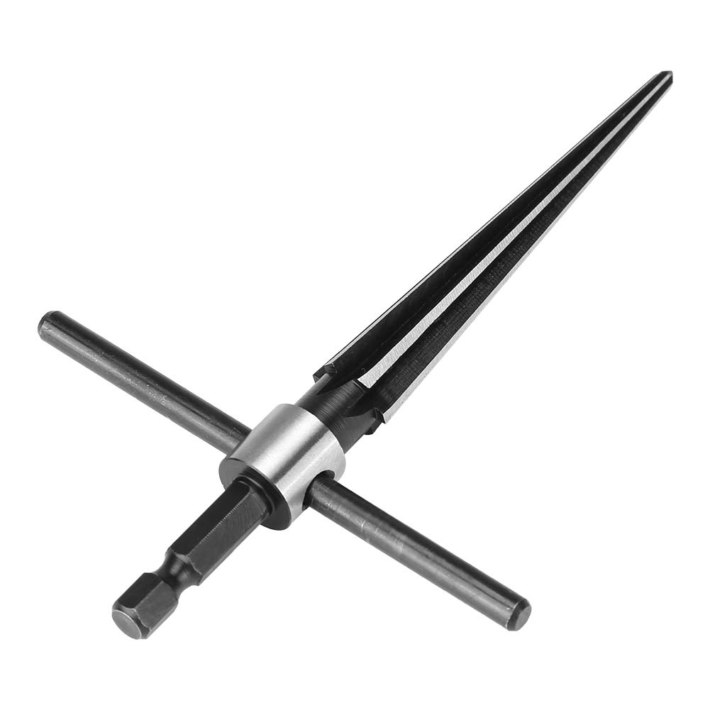 Hex Reamer, Tapered Reamer, Reaming Tool Hand Held Chaser T Shape Straight Flute Handle for Wood Latches Guitar