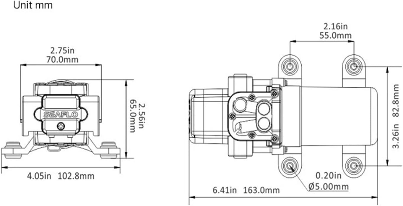 23C Series RV Diaphragm Pump 24V 5.6L 1.5GPM 40PSI DC Self-Priming Boat Accessories Shower Camp Travel Pump