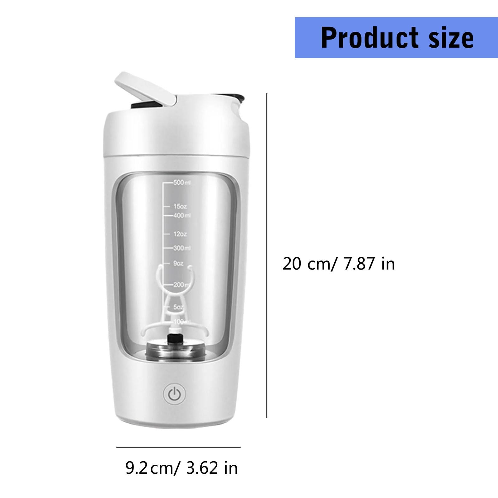 Shaker elettrico con scomparto in polvere 650ml Shaker Protein Shake ricaricabile Protein Mixer Shaker Proteine Shake Proteine Shake