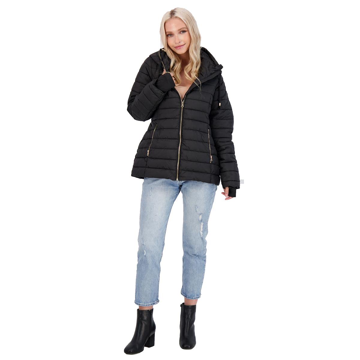 Jessica Simpson Women's Quilted Packable Lightweight Puffer Coat