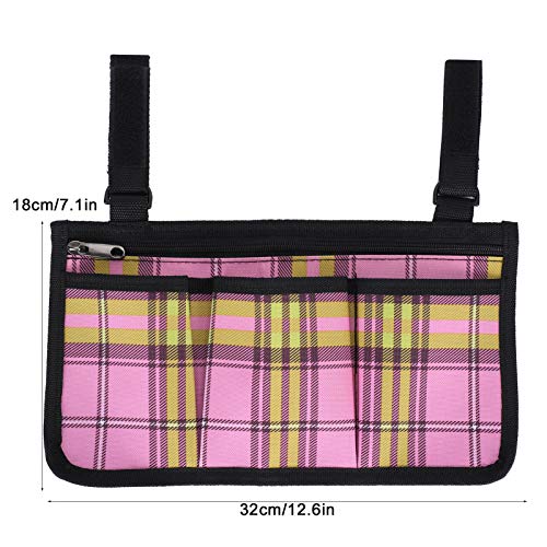 Wheelchair Armrest Storage Bag,Wheelchair Bag with Pockets Mobility Aid Wheelchair Accessories Bag Wheelchair Side Storage Bag Universal for Electric Wheelchair,12.6 x 7.1 inches - Image 4