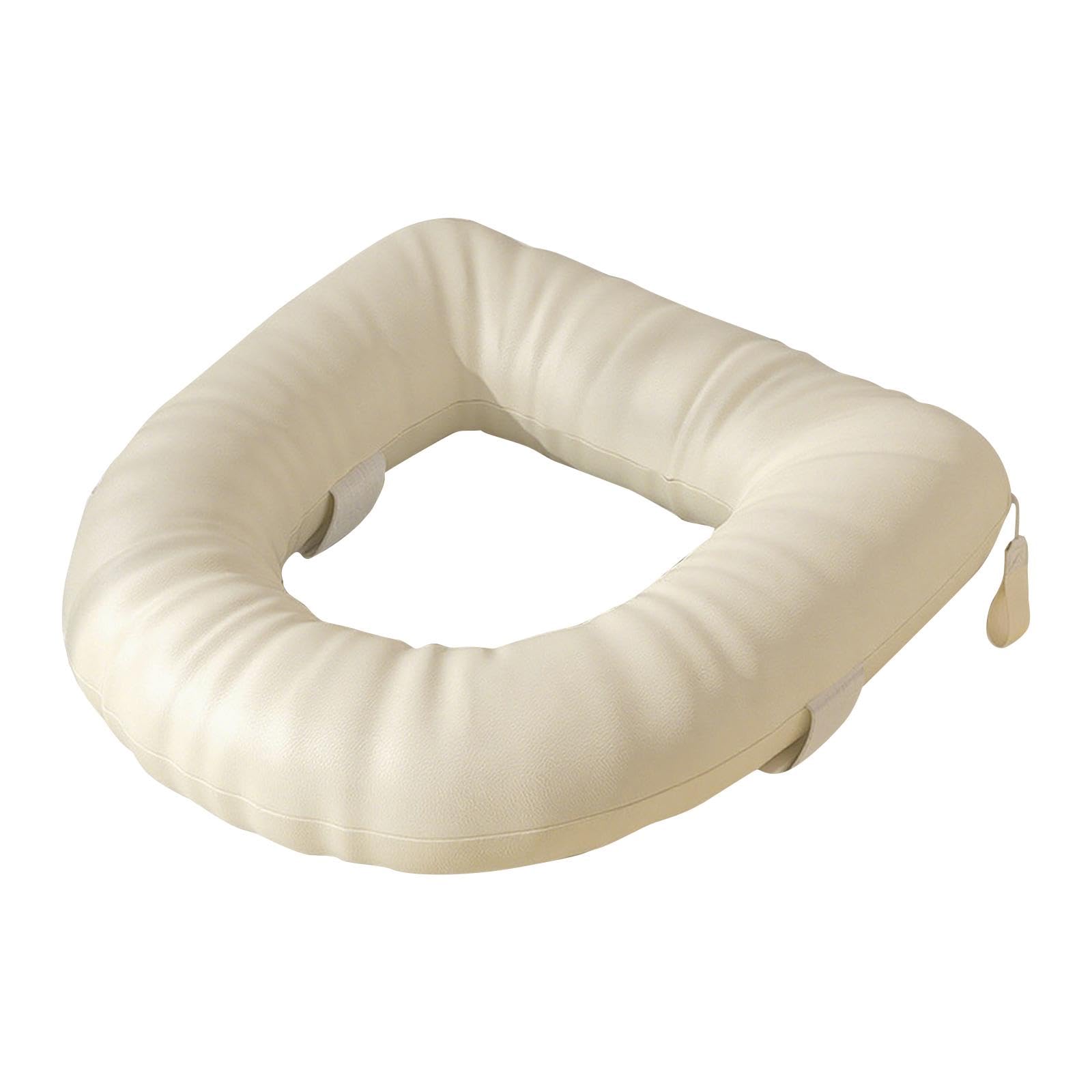 predolo Rialzo per Sedile Wc in Materiale EVA in Pelle PU, Cuscino per Sedile Del Water Impermeabile E Spesso, Coprisedile per Wc Aggiunge 3 Pollici per I Pazienti Anziani, Beige