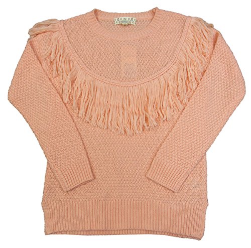 Big Girls (7-16) Fringe-Front Sweater Peachy Keen X-Large