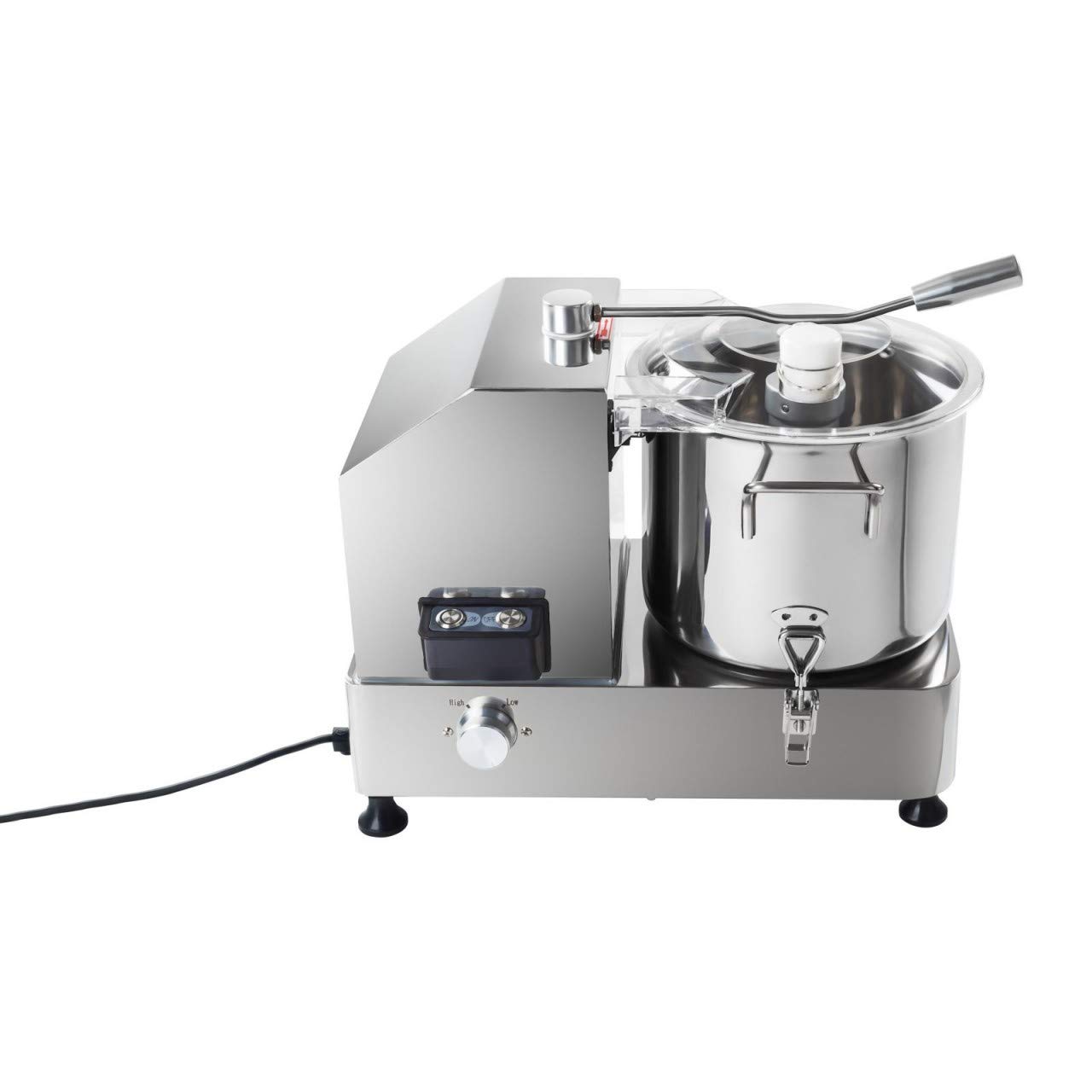 Royal Catering Robot De Cuisine Coupe Culinaire Cutter Boucher RCKC-6000 (750 W, Vitesse de 1 100 – 2 800 tr/min, Volume total 6 l/Volume utile 3 l, Cuve ø 25 cm)