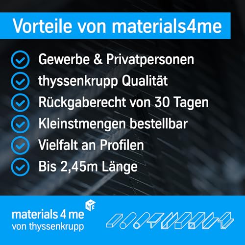 thyssenkrupp Stahl Vierkantrohr verzinkt 40 x 40 x 2 mm in 2000 mm Länge | Quadratrohr | Konstruktionsrohr