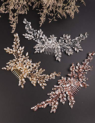 Beryuan Rhinestone Crystal Flower Bridal Hair Comb Bridal Headpieces For Wedding Bridal Headpiece Wedding Headpiece For Bride For Women Girls #TOP6