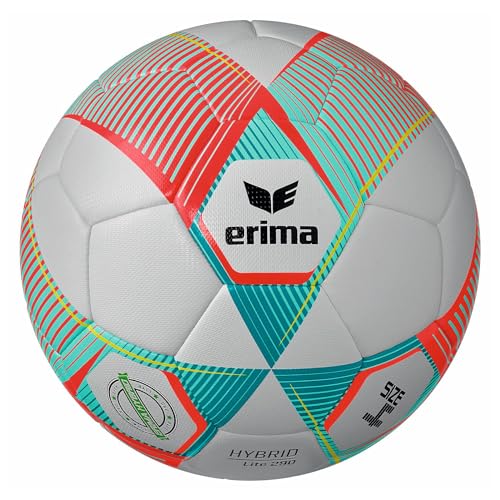 Erima Unisex Jugend HYBRID LITE 290 Fußball (7192408), Fiery-Coral/Petrol,...