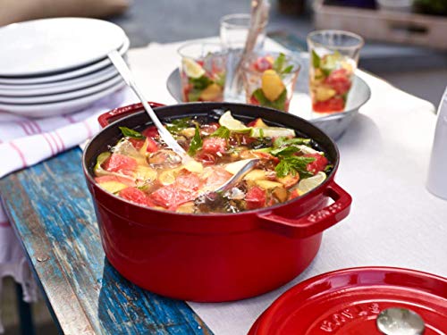 Image of STAUB Cast Iron Dutch Oven 5.5-qt Round Cocotte, Made in France, Serves 5-6, Cherry