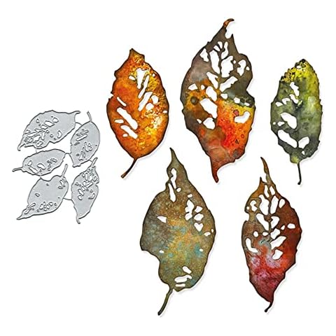 Yeyert 5pcs Leaf Fragment Metal Die Cuts for Card Making,Spring Leaves Flowr Card Cutting Dies Cut Stencils DIY Scrapbooking Album Decorative Embossing Paper Card Embossing Craft Cover