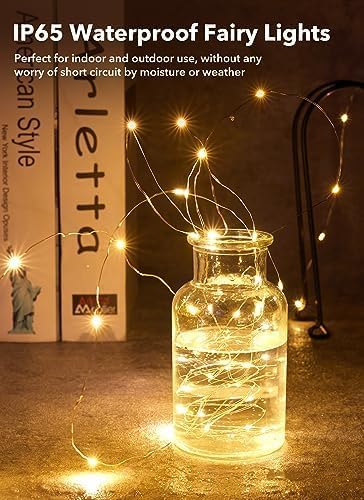 🏡🎄Brightown 12 Pack LED Fairy Lights – Battery Operated 7ft String Lights with 20 Waterproof Silver Wire LEDs | Firefly Moon Lights for DIY Crafts, Wedding Decor, Table Centerpieces, Bedroom & Christmas - Image 2