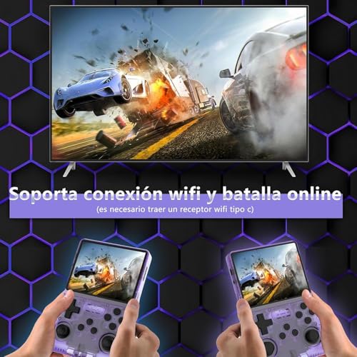 Image of R40S Retro Portable Video Game Console 256GB + 30000, Classic Retro Games Portable Video Game Console, Ergonomic Design, Mini Retro Game Console (Purple)