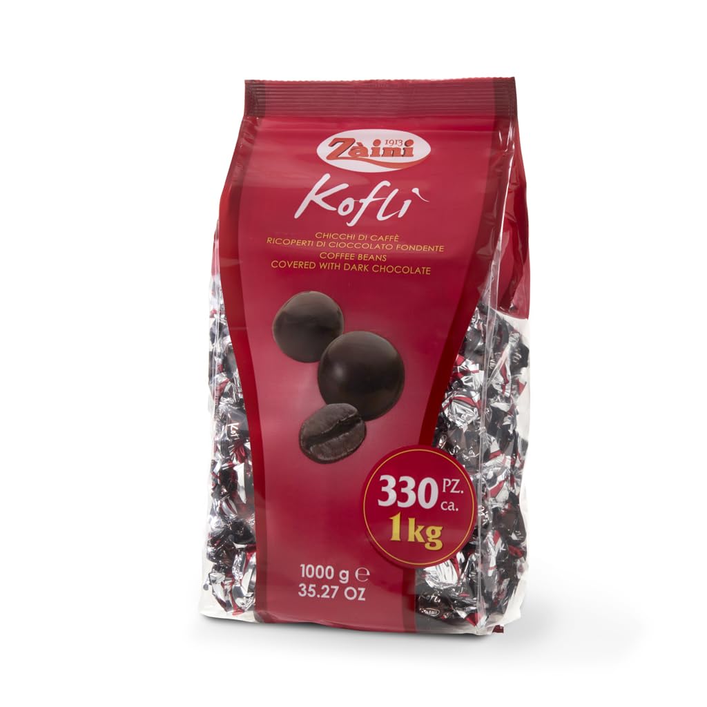 Zaini - Chicchi di caffè ricoperti di cioccolato fondente. Confezione da Kg.1 da circa 330 pezzi.