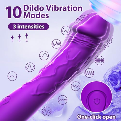 Image of 7.6 Inch Realistic Dildo Vibrator for Women，10 Powerful Vibration Modes for Clitoral and G-spot Stimulation, Waterproof Rose Adult Sex Toys for Women and Couples