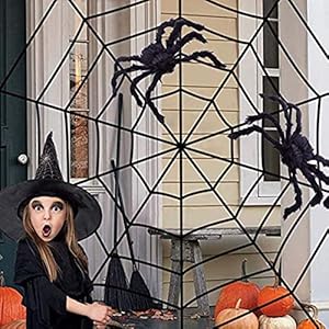 brown leaf Giant Spider 500 Sq. ft. Spider Web for Halloween Party Outdoor Decorations Supplies Stretchable Spider Web