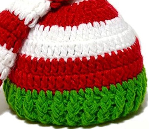 Kafeimali Baby Christmas Elf Long Tail Crochet Beanie Knit Hat Stocking Caps (Green 1) #TOP1