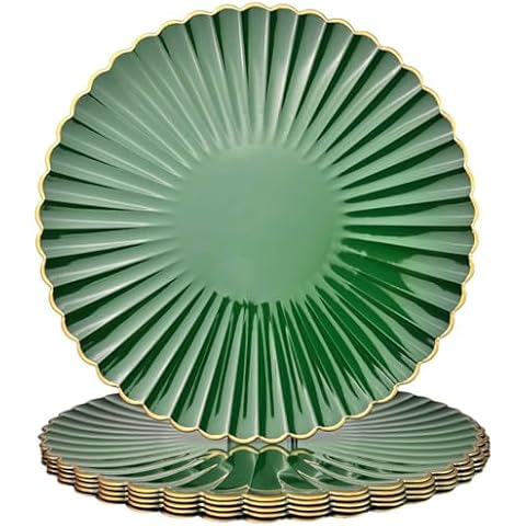 UOEKCS 13 Inch Green Charger Plates Set Cover