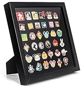 Enamel Pin Display Frame, 11x11 Shadow Box for Wall and Tabletop Display, Pin Collection Display,...