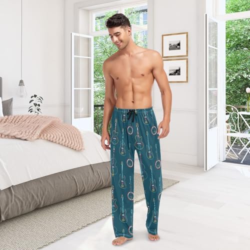 その他 PJ ZZKKO Pajamas Pants for Men Acoustic Guitar Music Notes