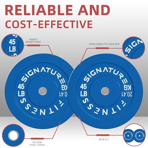 Image of Fitvids 2-Inch Olympic Rubber Weight Plates Sets, Bumper Plates Set Barbell with Mat for Strength Training, 80-370 Lbs Multiple Options