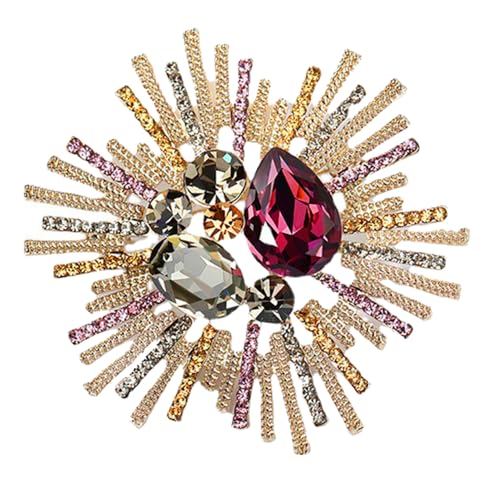 Image of Rhinestone Snowflake Brooch Pin for Women Sparkly Flower Corsage Lapel Pin Vintage Floral Suit Jacket Brooch Pin Jewelry for Women Men Birthday Gifts