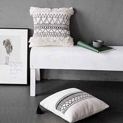 Blue Page SQ1064 Morocco Black And White Tufted Decorative Throw Pillow Covers thumb #1
