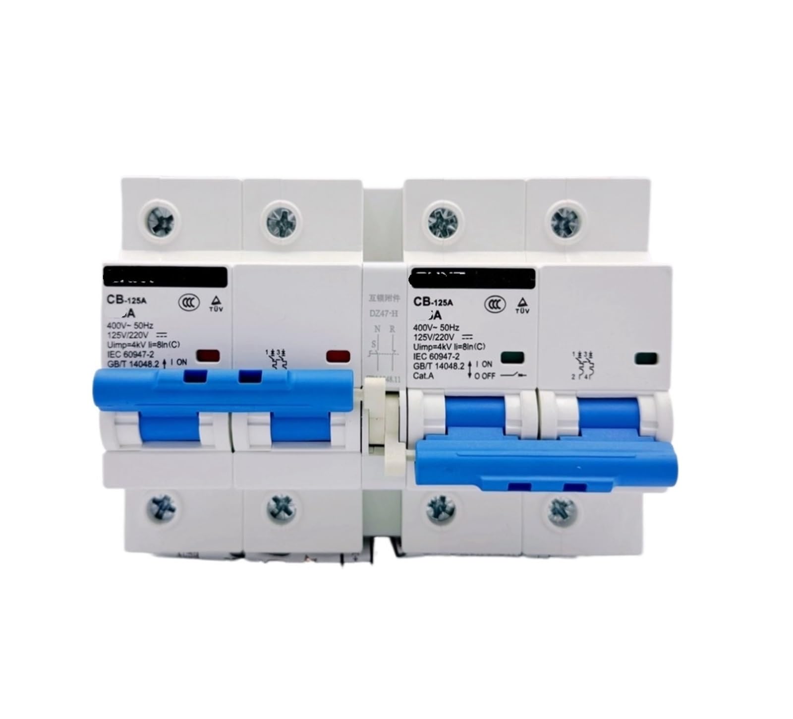 CHULKJFX 2P Interlocking Dual Switching Protection Vehicle Circuit Breaker 80A 100A 125A asynchronous DC air Switch(80a)