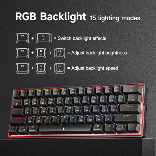 Teclado Gamer K61SE Mecánico 60% USB-C RGB miniatura 4