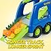 JOYIN 13-in-1 Dinosaur Set: Dinosaur Car Carrier Truck with 6 Figures and 12 Pull-Back Cars - For Kids 3-5