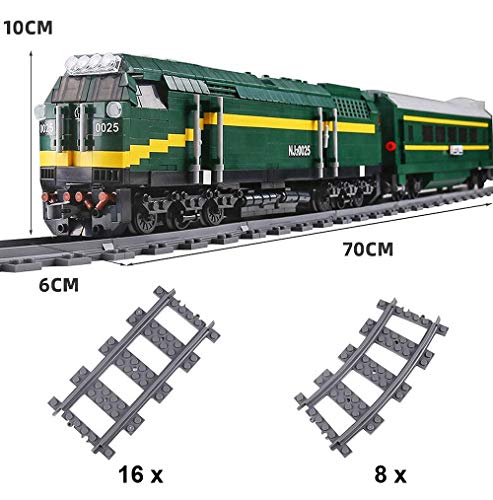 Brigamo Bouwstenen trein op afstand bestuurbare diesellocomotief met motor, servo & 2,4 GHz afstandsbediening en rails… - Image 6