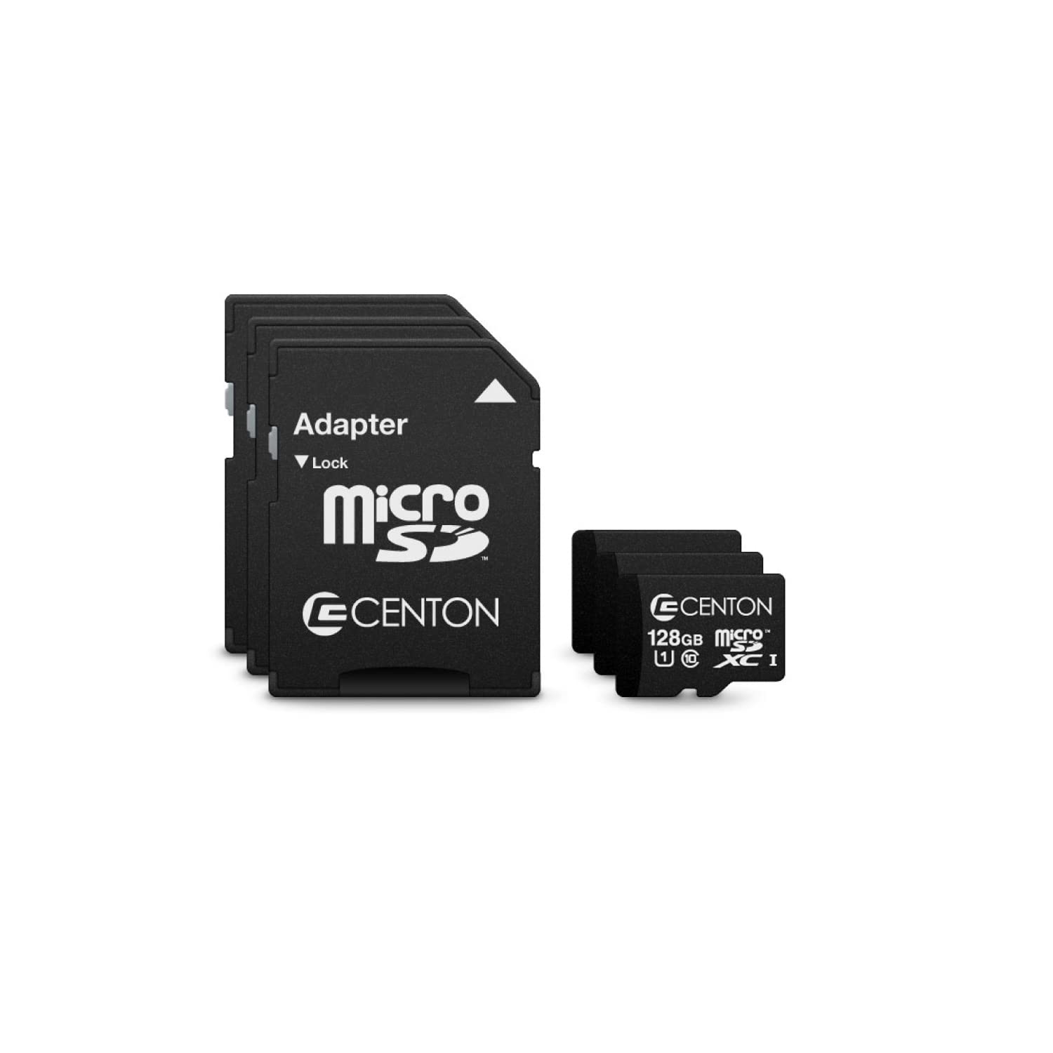Centon Electronics - Scheda di memoria micro SD, UHS-I/A1/V10/U1/classe 10, per cellulari, tablet, fotocamere e altro, 128 GB, confezione da 3