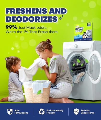deep cleaning washing machine cleaner tablets no more odor amp pet fur washing machine cleaning tablets washer cleaner for he top front load septic safe 24 counts1 year supply