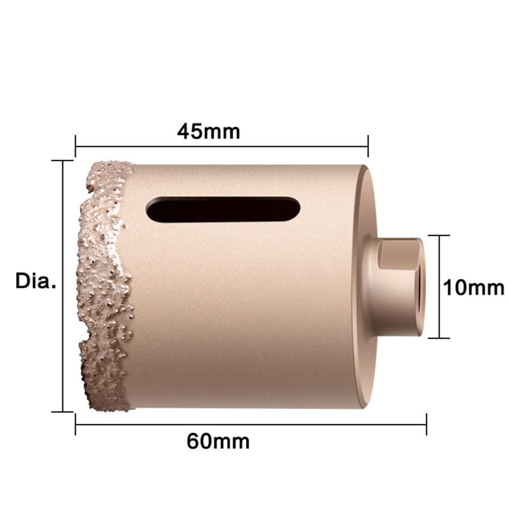 Wiertło z końcówką diamentową lutowaną próżniowo, Otwornica diamentowa z gwintem M14, lutowana na sucho, do płytek ceramicznych, granitu, marmuru 20-60 mm(35 mm)