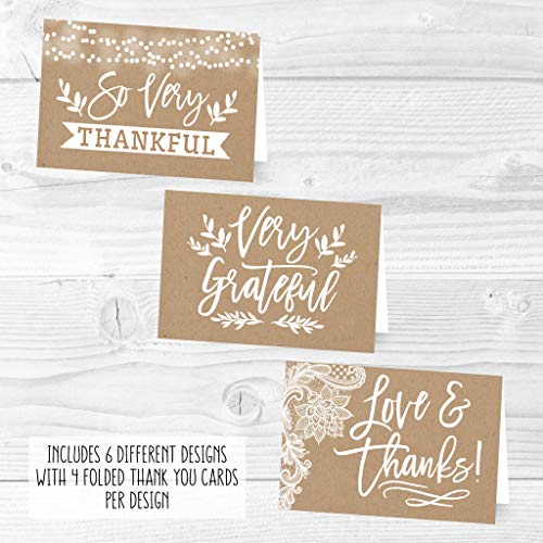 Hadley-Designs-24-Rustic-Kraft-Thank-You-Cards-Envelopes-Great-Note-For-Adult-Funeral-Sympathy-Gift-Gratitude-Supplies-Birthday-Baby-or-Country-Vintage-Bridal-Wedding-Shower-For-Boy-or-Girl Hadley Designs 24 Rustic Kraft Thank You Cards Envelopes Great Note For Adult Funeral Sympathy Gift Gratitude Supplies Birthday Baby or Country Vintage Bridal Wedding Shower For Boy or Girl