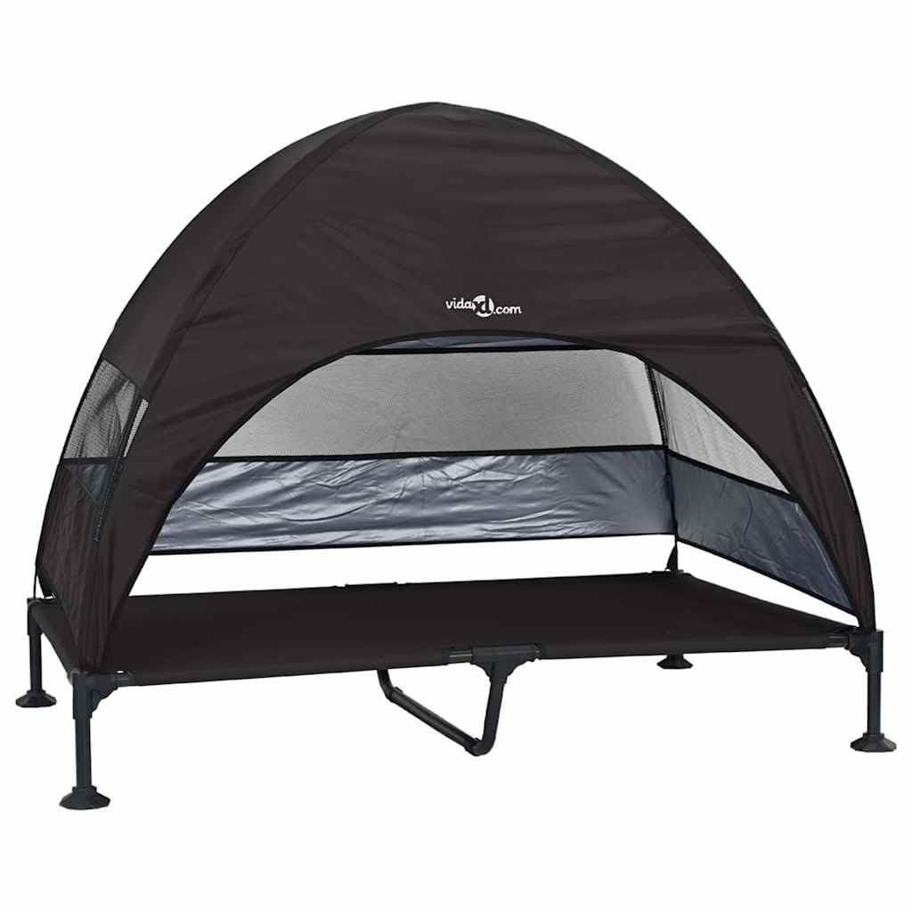 Generico Letto per Cani Elevato Nero 127 x 81 x 108 cm Tessuto e Acciaio,Articoli per Animali,Animali Domestici - Articoli,Articoli per Cani,Lettini per cani-42008221