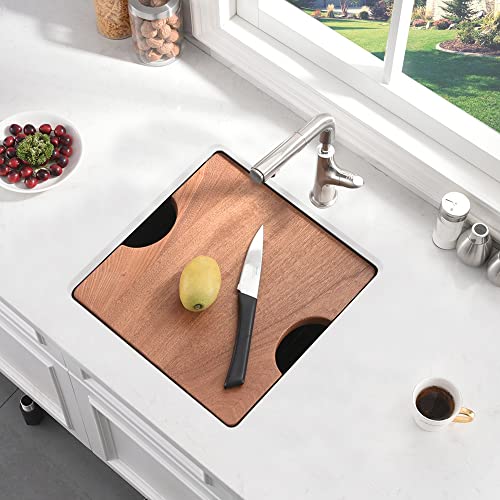17 Inch Undermount Bar Sink Workstation-Bokaiya 17X17 Inch Stainless Steel Bar Sink Undermount Wet Bar Small Sink 16 Gauge Square Deep Single Bowl Kitchen Bar Sink With Cutting Board #TOP2