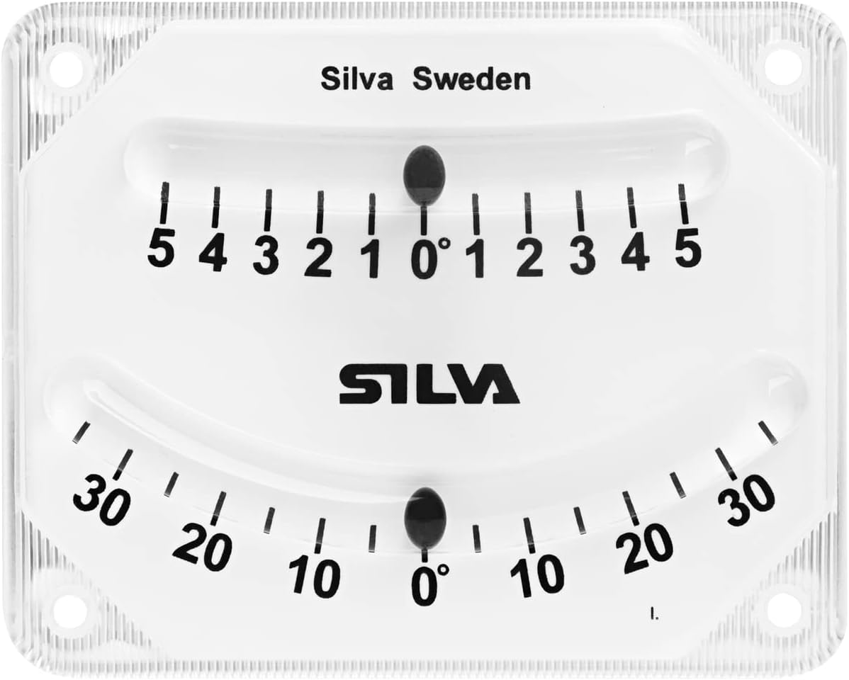 Silva Clinometer with Two Scales - 8x10 cm Inclinometer with Fine Tune Scale ± 5° and Scale ±35° - For Checking Heeling Angle on Sailing Boats, Power-Trim Boats or Other Type of Vehicles