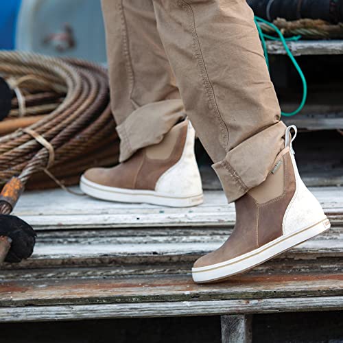 Image of XTRATUF Women's Leather Ankle Deck Boot, Color: Taupe /Scales, Size: 6 (XWAL-901-TAN-060)