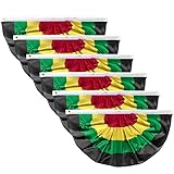 6Pcs Juneteenth Bunting Fan Flag-3 x1.5 Ft June 19th Pleated Bunting Banner- Africa America Half Fan Banner Decoration for Freedom Memorial Day Black History Month