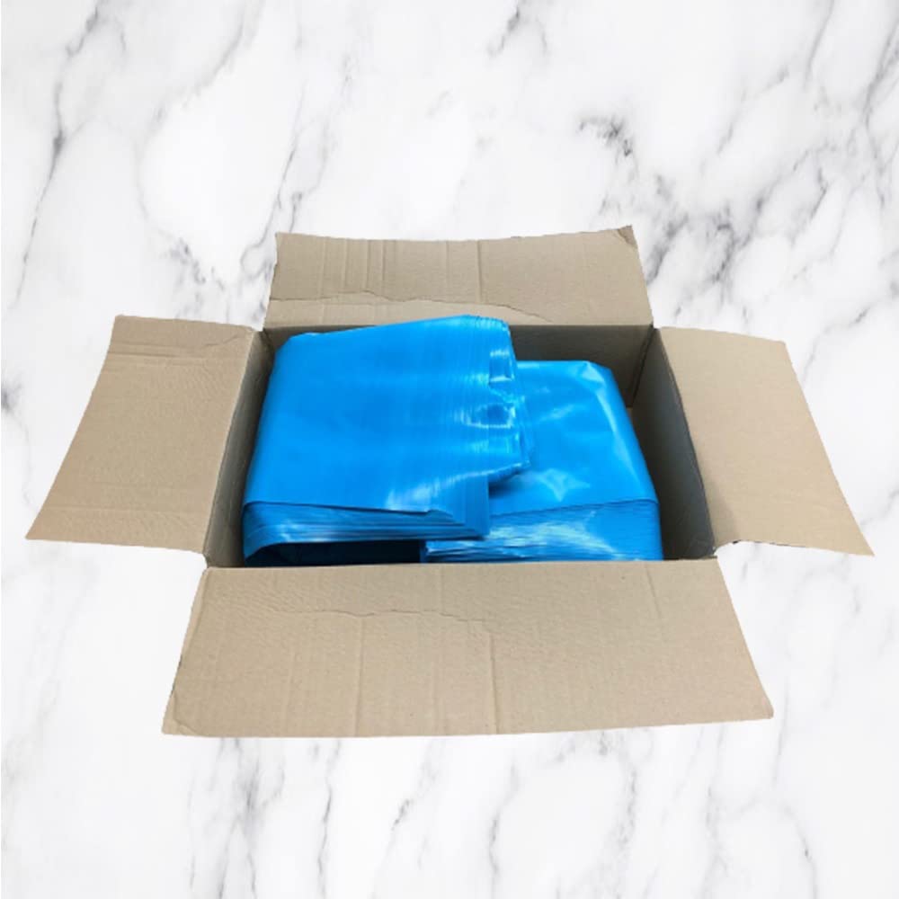 Tezraftaar 50 x Refuse Sacks Wheelie Bin Blue Rubble Bags Liner 24" x 36" 300 Gauge Trash Bin for Construction, Garbage, Bio hazard Wastage