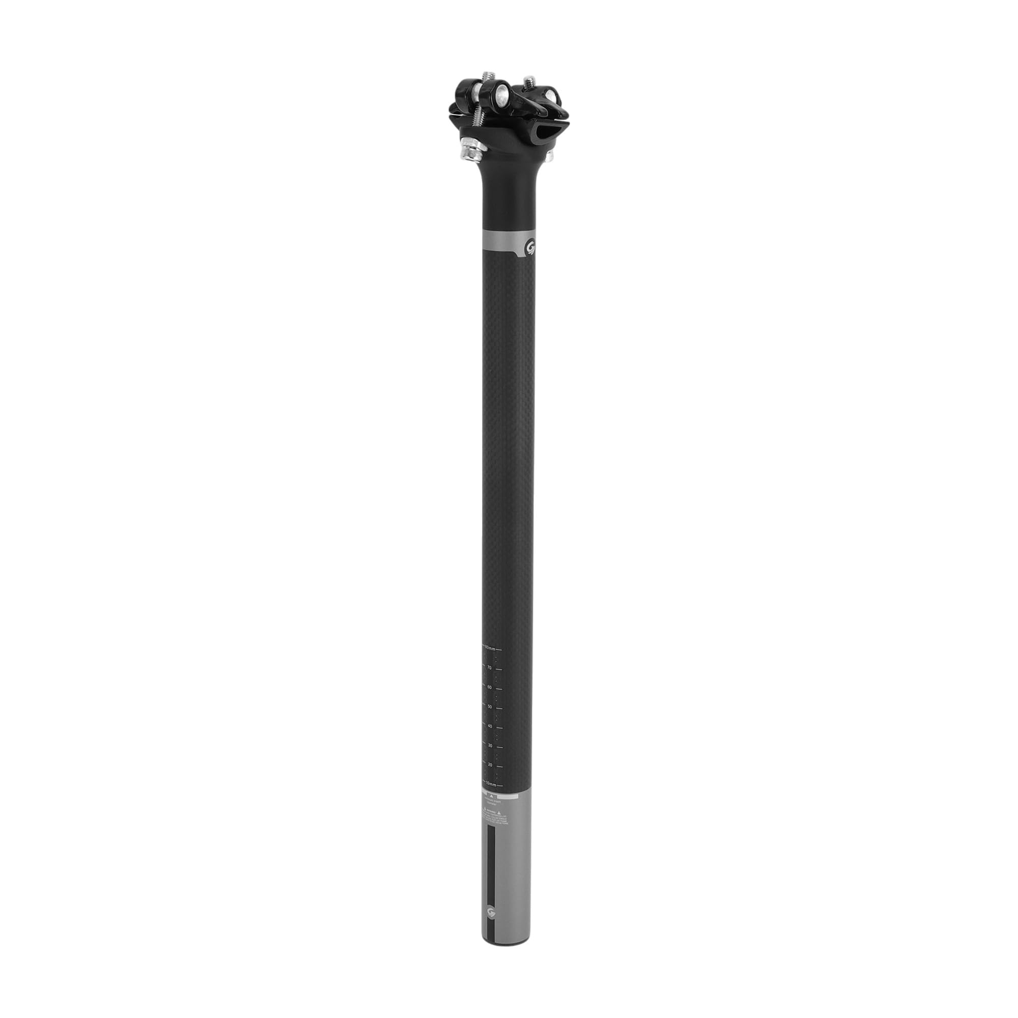 Motoforti Universal Bike Seat Posts Bike Saddle Post Seat Tube 25.4x400mm Shock Absorbing Carbon Fiber Matte Black Gray 1 Pc
