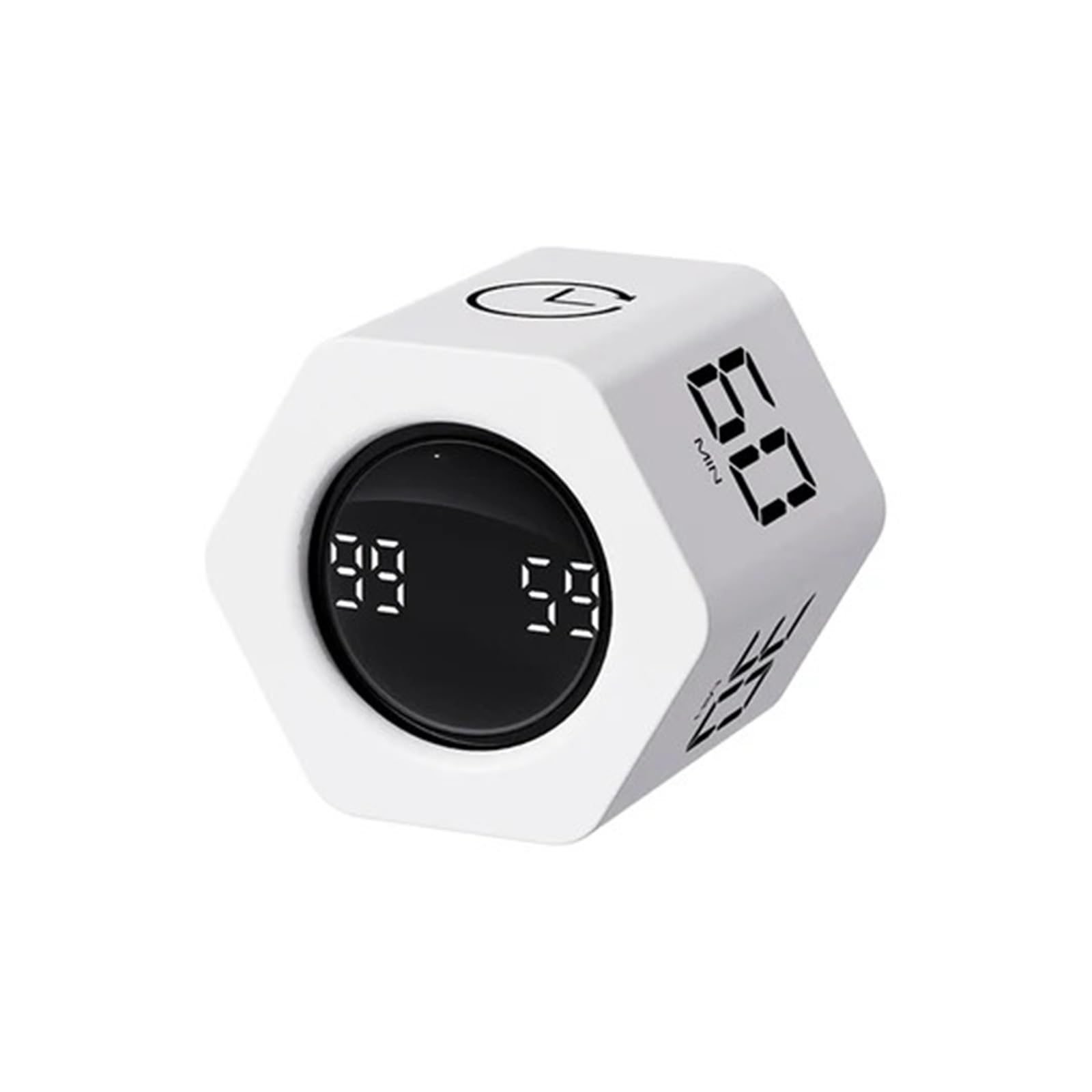 Produktivitäts-Würfel-Timer Mit Schwerkraftsensierendem Flip | 4 voreingestellte Zeiten, Dual-Modus-Countdown for Kochen und Lernen(D-White-SIX FACES)